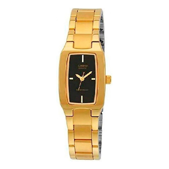 Reloj Casio Ltp-1165n-1crdf Mujer 100% Original Color de la correa Dorado Color del bisel Dorado Color del fondo Negro