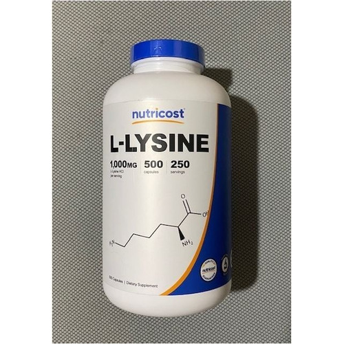 Original Nutricost L-lisina L-lysine 1000 Mg, 500cap, 250ser