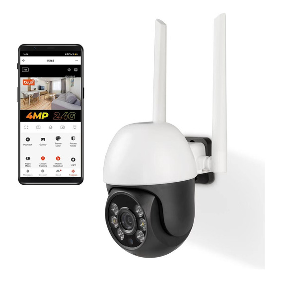 Cámara De Seguridad Ptz 4mp Exterior Wifi Inalambricas Tuya