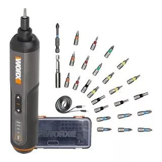 Parafusadeira Bivolt 4,0v Com Led E Kit Bits Wx240 Worx Cor Preto Frequência 60hz