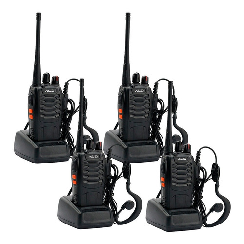 Walkie-talkie Baofeng Walkie-talkie BF-888S de 4 radios y frecuencia UHF - negro 100V/240V