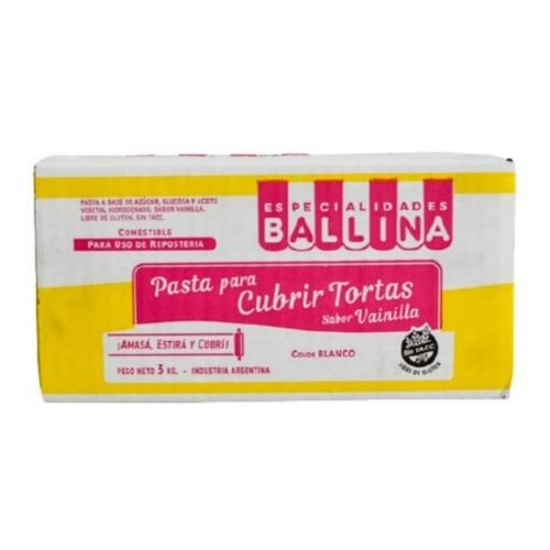 Pasta Ballina Vainilla X3kg - Cotillón Waf