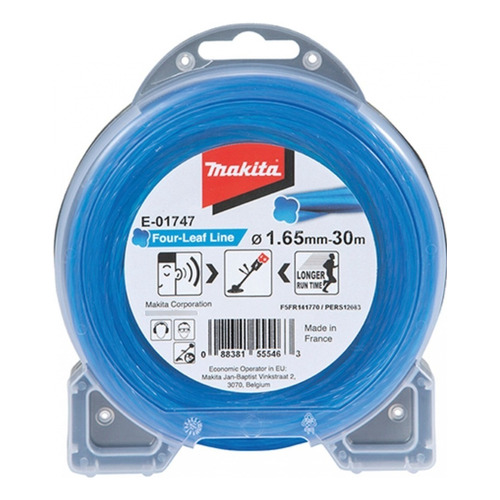 Hilo P/ Desbrozadora Nylon Trebol 1.65mm X 30m Makita E01747 Color Azul