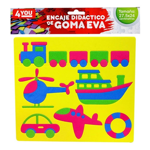 Placa Goma Eva Transportes Infantiles Divertido Encastre
