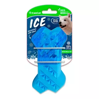 Hueso Mordillo Ice Can Cat Verano Perros Mordible Color Azul