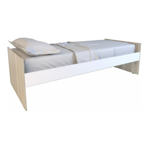 Cama Minimalista P/ Colchon 1 Plaza Moderna Resistente Color Color Nevado Con Everest