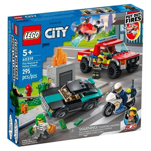 Lego City 60319 Rescate De Bomberos Y Persecución Policiaca Cantidad de piezas 295