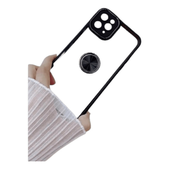 Funda Case Para Xiaomi Redmi A1 Transparente Cromado Negro