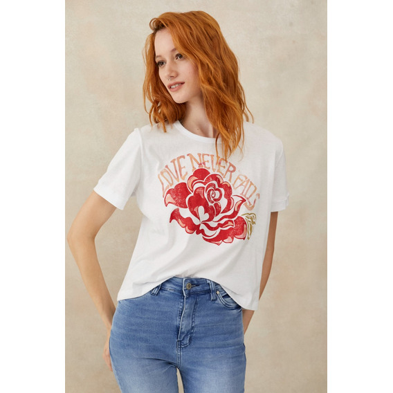 Remera Estampada Flor Love Rimmel