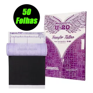 50 Folhas Papel Hectográfico Stencil U-20 Tattoo Tatuagem