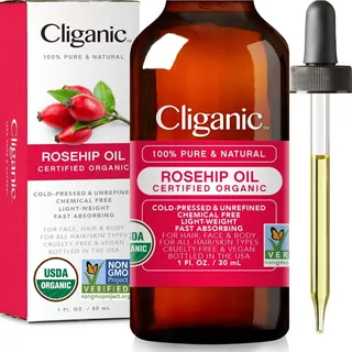 Cliganic Aceite De Rosa Mosqueta Orgánico 100% Puro 30 Ml