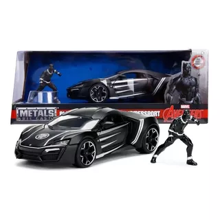 Carro Pantera Negra - Lykan Hypersport 1/24 20cm Jada Marvel Cor Preto