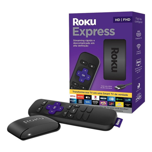 Roku Express Dispositivo De Streaming Hd Con Cable Hdmi Color Negro