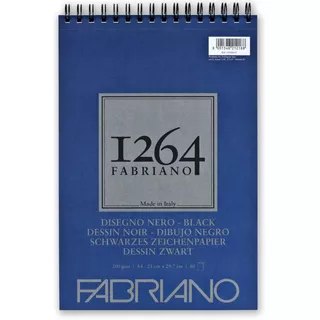 Bloco Para Desenho 1264 Fabriano Drawing Black A4 40 Folhas