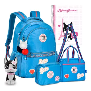 Kit Mochila Estojo Lancheira Caderno Copo Oficial Rb College