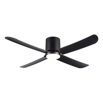 Ventilador De Techo 4 Palas Negro Con Led 401b Control Laft