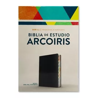 Biblia De Estudio Arcoiris Negro Símil Piel C / Índice 