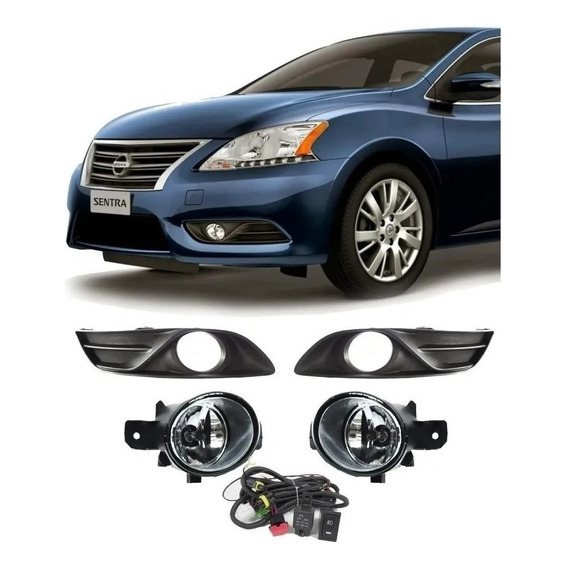 Kit Faros De Niebla Nissan Sentra 2013 2014 2015 Con Arnés.