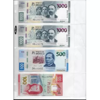 30 Micas Hojas Bcw Para Billetes 4 Espacios 120 Billetes Std