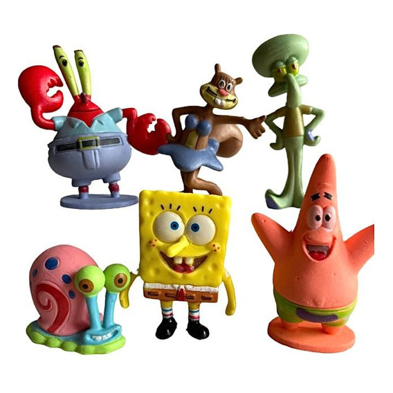 Figuras Colección Serie Infantil Bob Esponja Set X6