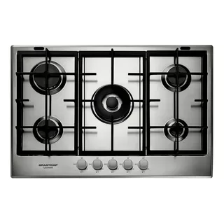 Cooktop 5 Bocas Brastemp Gourmand Inox Com Duplachama E Trem 220v