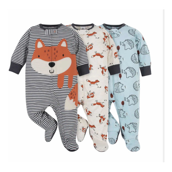 Pijama Bebe Pijama Niño Set X 3 Marca Gerber En Algodon