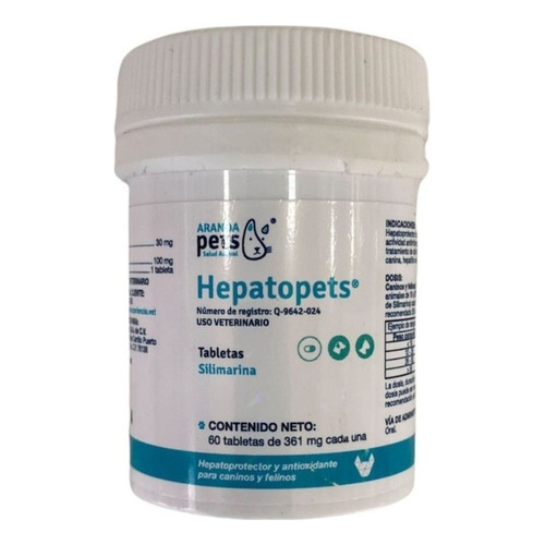 Hepatopets 60 Tab. Silimarina Hepatoprotector Y Antioxidante