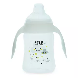 Copo De Bebê Bico Silicone Com Alça 250ml Branco Star-lolly Nuvem Tranquila
