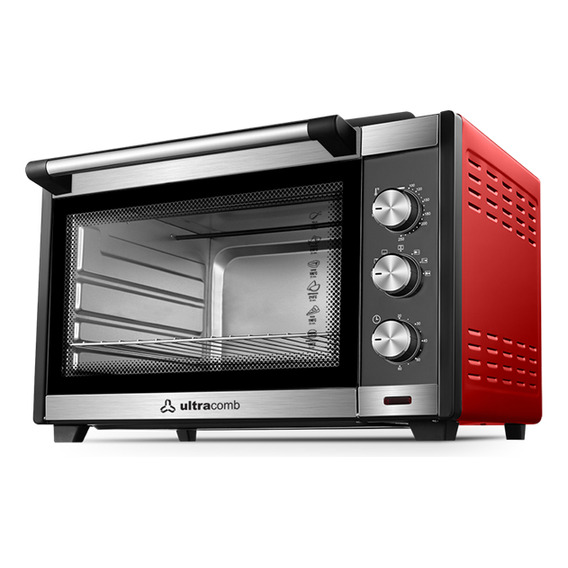 Horno Eléctrico Con Anafe Ultracomb 55 Litros Rojo Uc-55acn