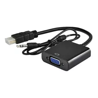          Convertidor Hdmi To Vga Con Cable De Audio 3.5 Plug