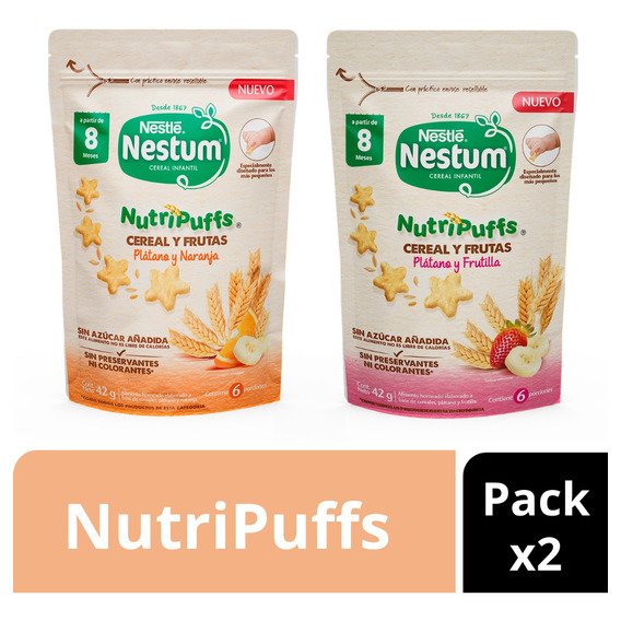 Nutripuffs Cereal Y Frutas Pack X2