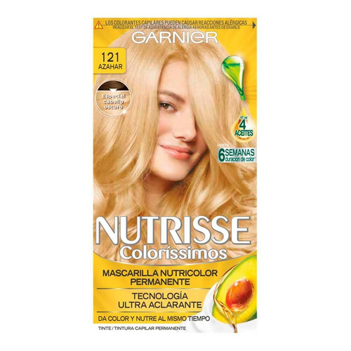 Kit Tinte Garnier  Nutrisse coloríssimos Mascarilla nutricolor permanente tono 121 azahar para cabello