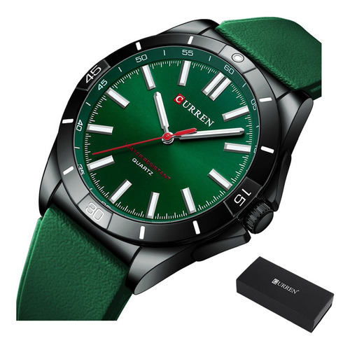 Relojes De Cuarzo Impermeables Luminosos Y Casuales Curren Color Del Fondo Verde