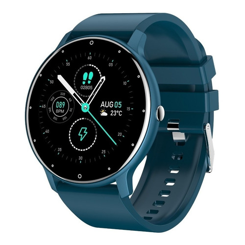 Smartwatch Genérica ZL02 caja  azul, malla  azul de  silicona