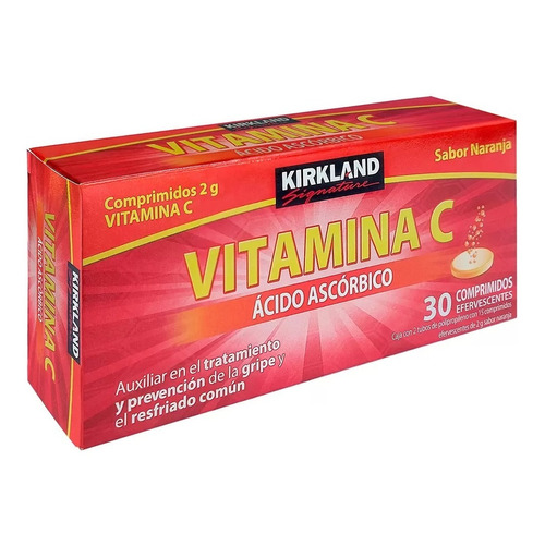 Vitamina C Kirkland Acido Ascorbico 30 Piezas Efervescente 