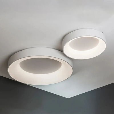 Plafon Led Nbagel Blanco 80w Dimerizable Moderno Vk Blanco