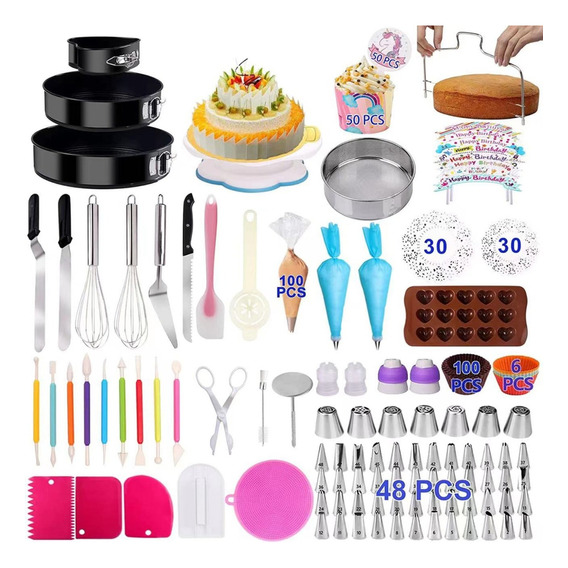 Kit Repostero Pastelero Decoración Moldes Puntas 467 Piezas