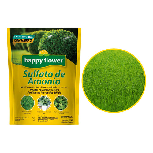 Sulfato De Amonio Happy Flower Para Jardín 1 Kg