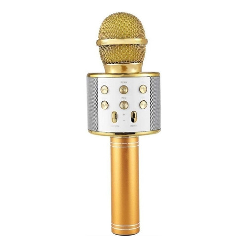 Micrófono Tomate MT-1036 Bluetooth Bluetooth color dorado