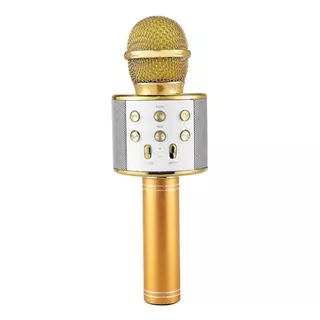Micrófono Tomate Mt-1036 Bluetooth Bluetooth Color Dorado