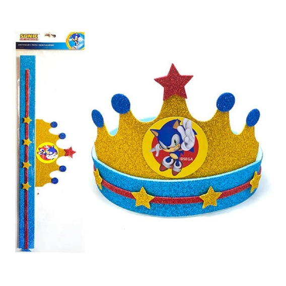 Corona Cumpleaños Festejado Sonic Cotillón Activarte