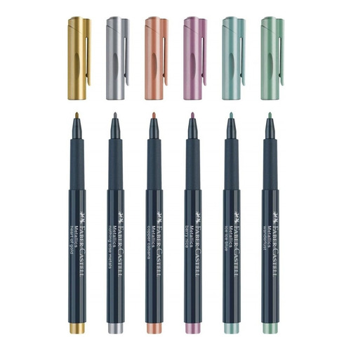 Faber-castell Metallics - Set 6 Marcadores Multisuperficie