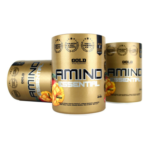 Amino Essential 240 Grs X 3 Unidades Eaa Gold Nutrition Sabor Mango