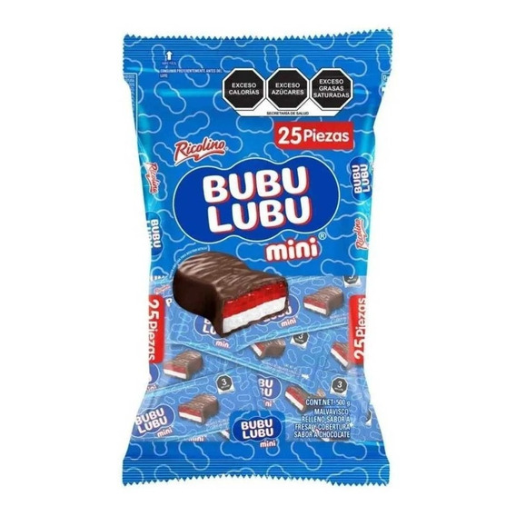 Bubulubu Mini Ricolino 25 Piezas 500 Gramos Snack Clásico