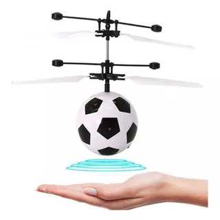 Balon Dron Futbol Helicoptero Sensor Manos Luz Juguete Mini Color Blanco