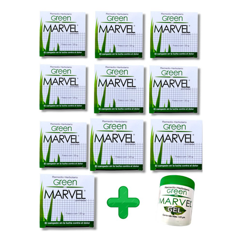  Green Marvel 10 Piezas Mas Gel De