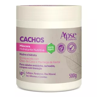 Máscara Cachos Hidratante Nutritiva 500g - Apse Vegano 