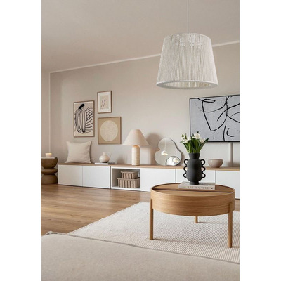 Colgante 1 Luz Hilo Natural 50cm Apto Led Moderno Luz Desing