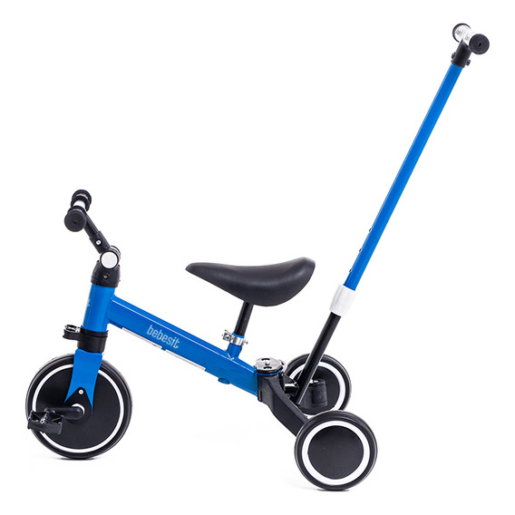 Triciclo Con Manija 2 En 1 Bebesit Azul