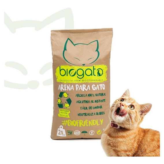 Arena Para Gatos 25kg Biogato Ecofriendly